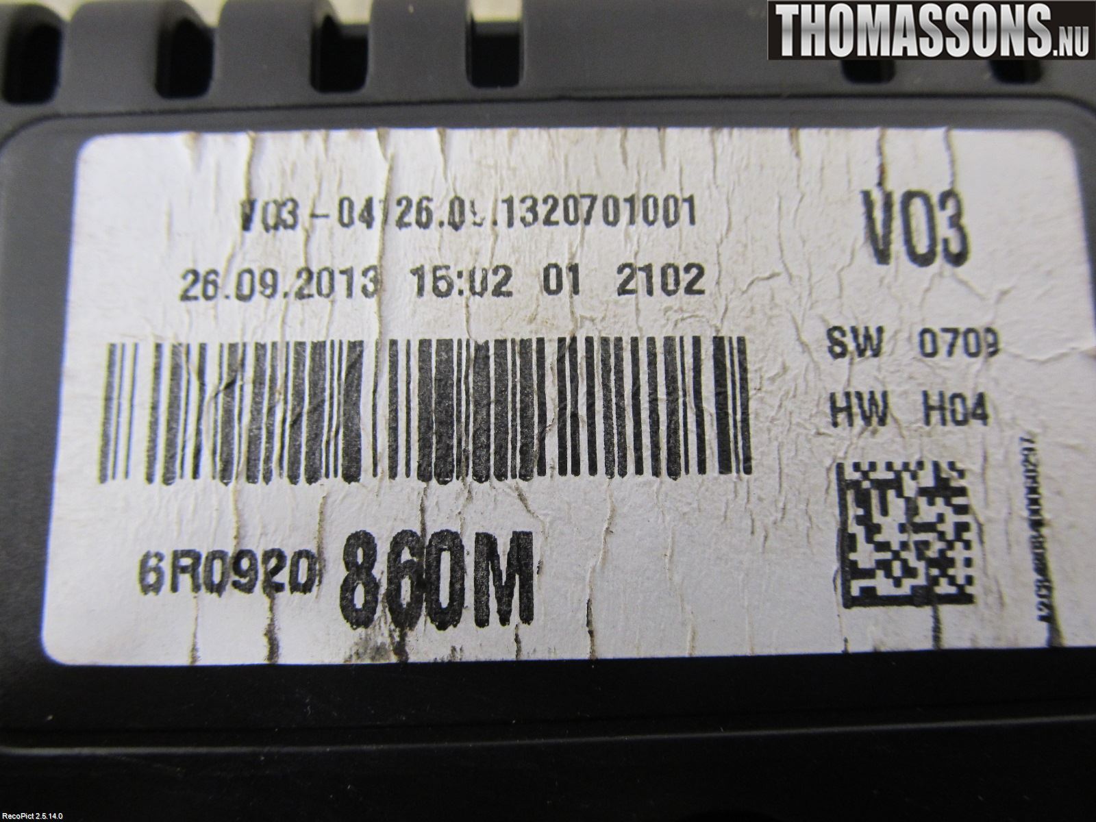 Volkswagen VW POLO 10-17 Instrument Komb