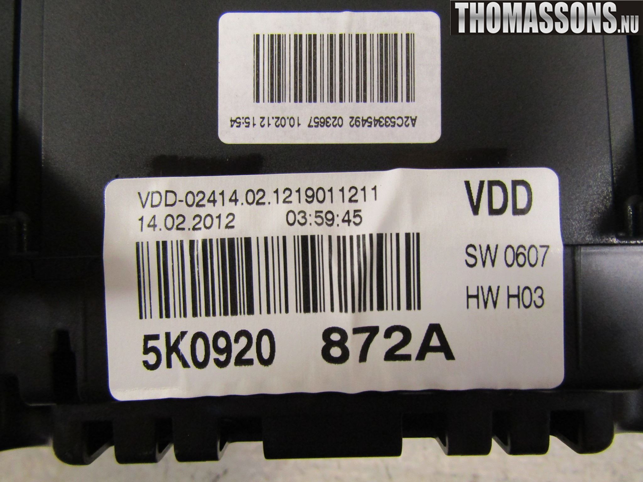 Volkswagen VW GOLF VI 09-13 Instrument Komb