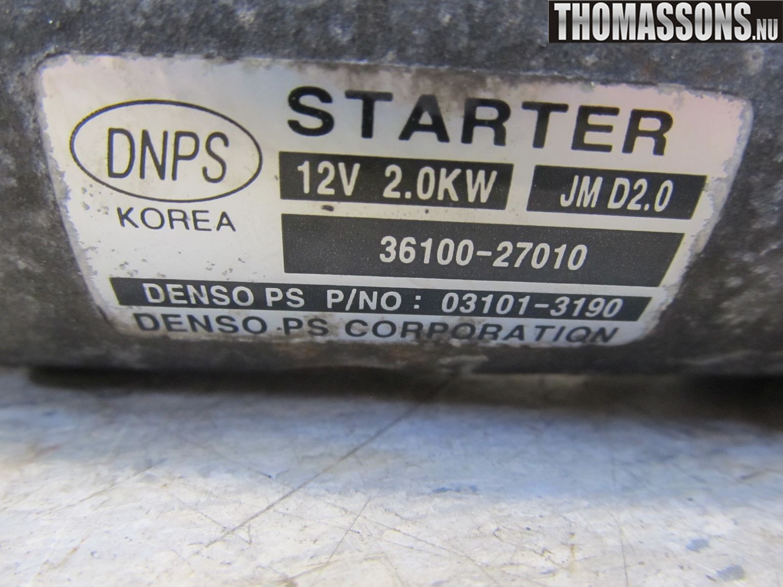 Hyundai SANTA FE  06-12 Startmotor Diesel