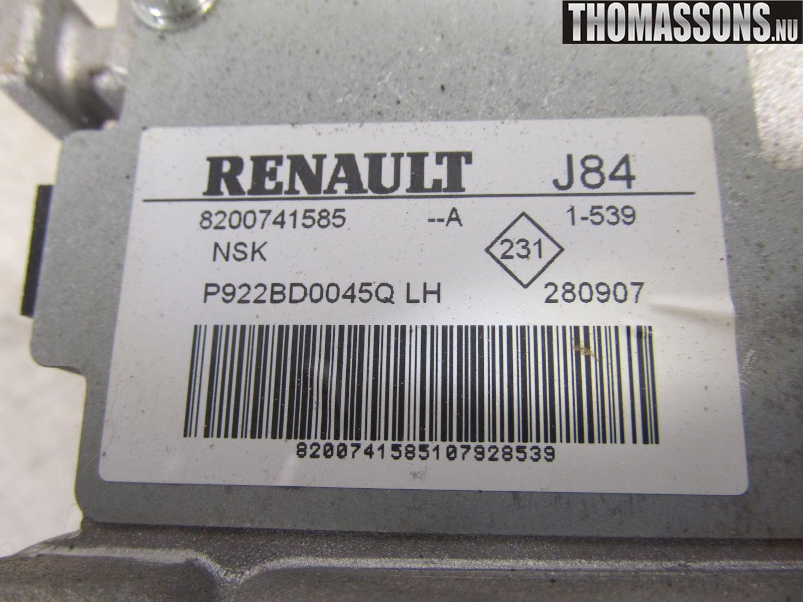 Renault SCÉNIC/GRAND 07-09 Rattaxelagg Med Inb Servo