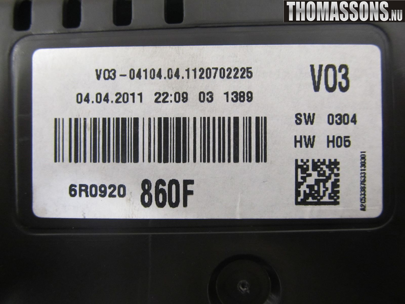 Volkswagen VW POLO 10-17 Instrument Komb