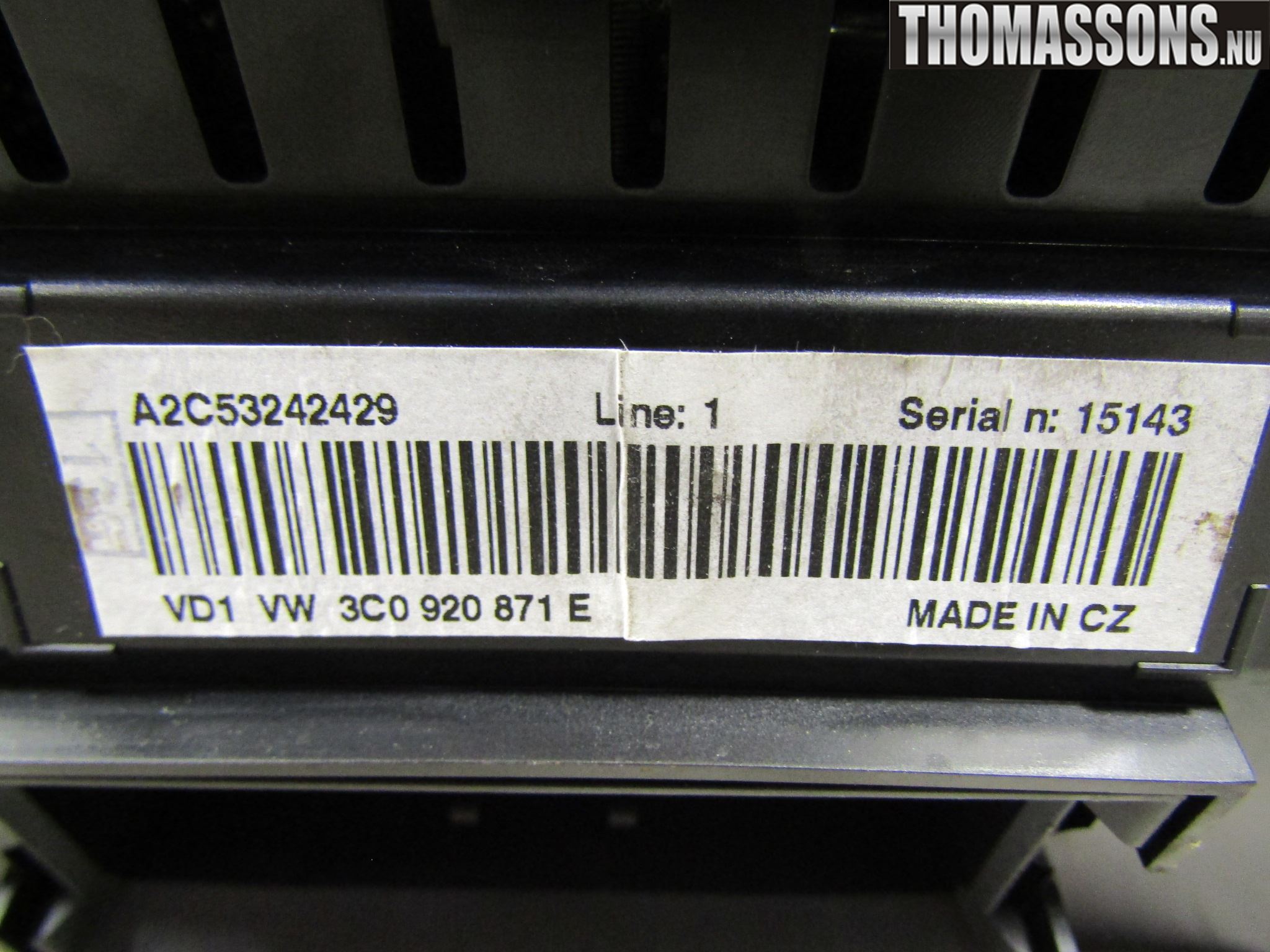 Volkswagen VW PASSAT 05-11 Instrument Komb