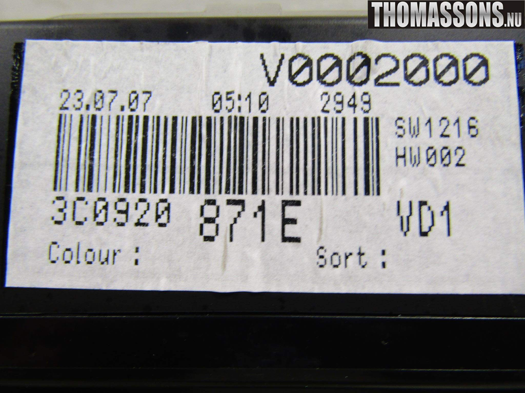 Volkswagen VW PASSAT 05-11 Instrument Komb