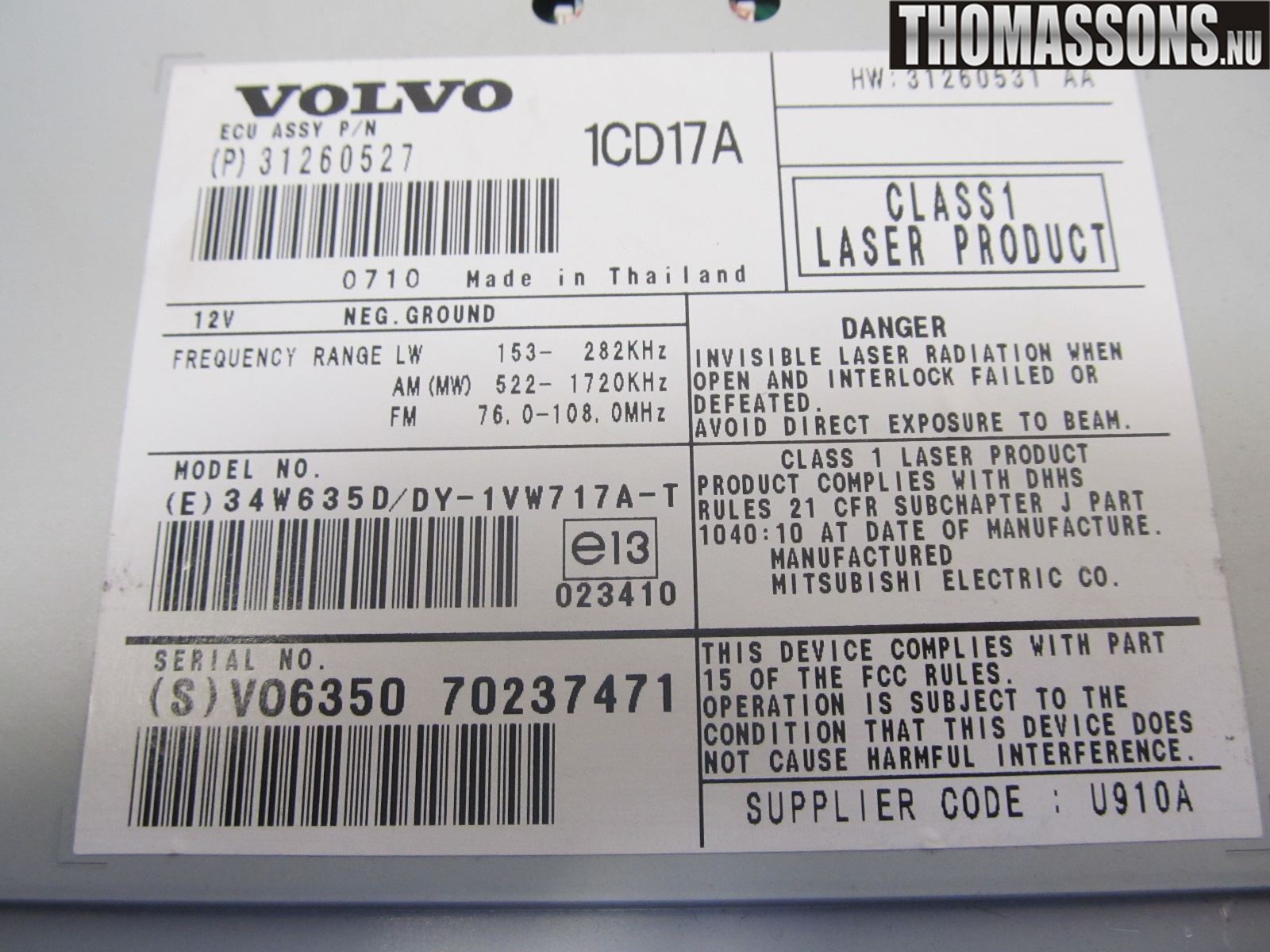 Volvo V50 08-12 Radio