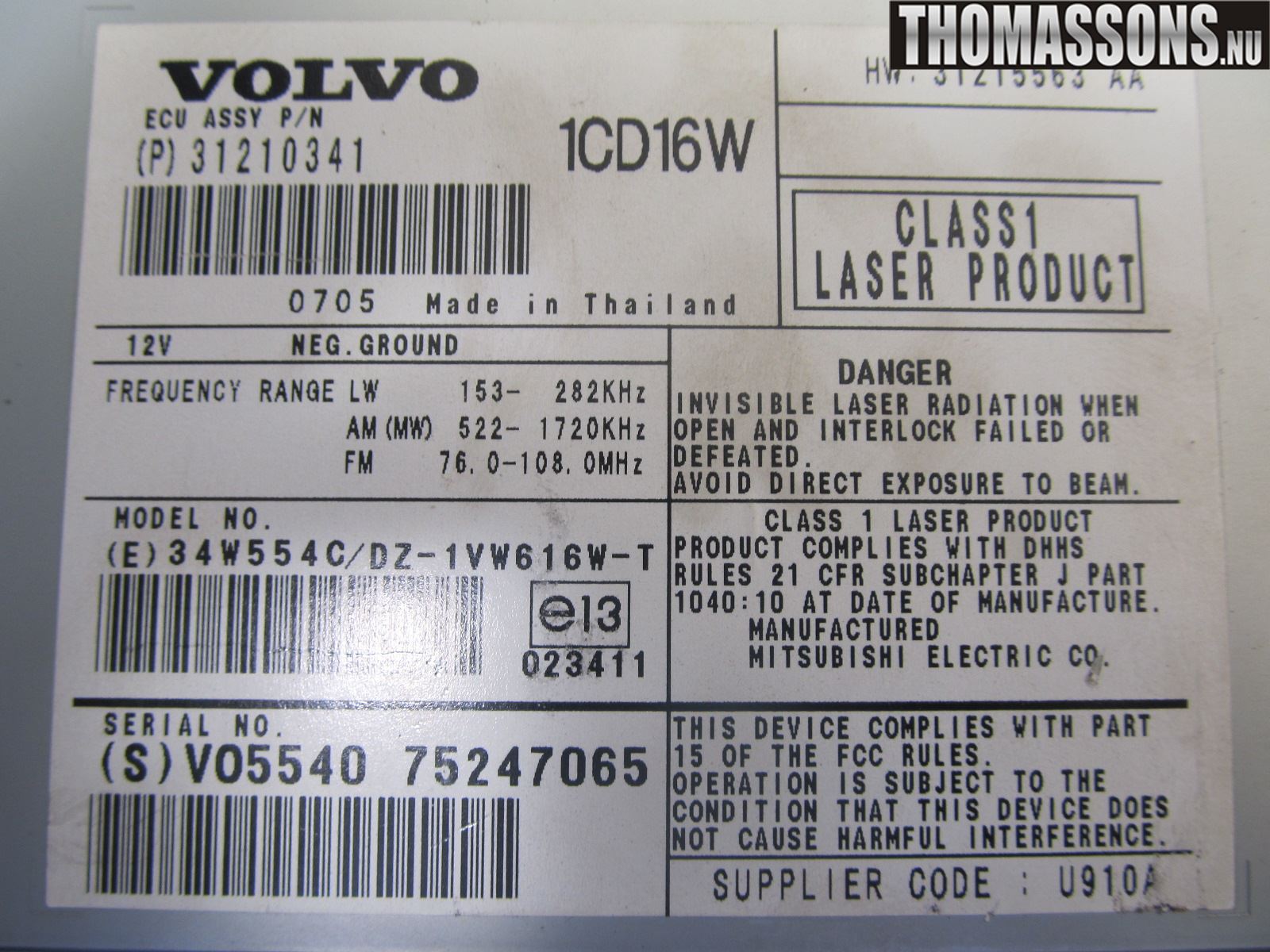 Volvo V50 08-12 Radio