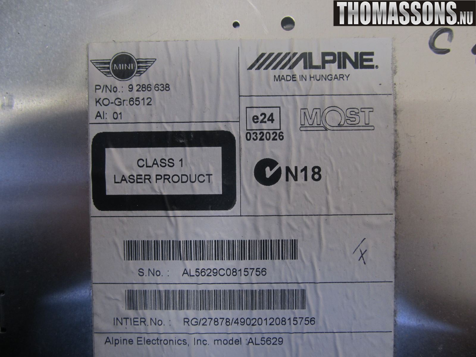 Mini COUPE R56 05-14 Radio