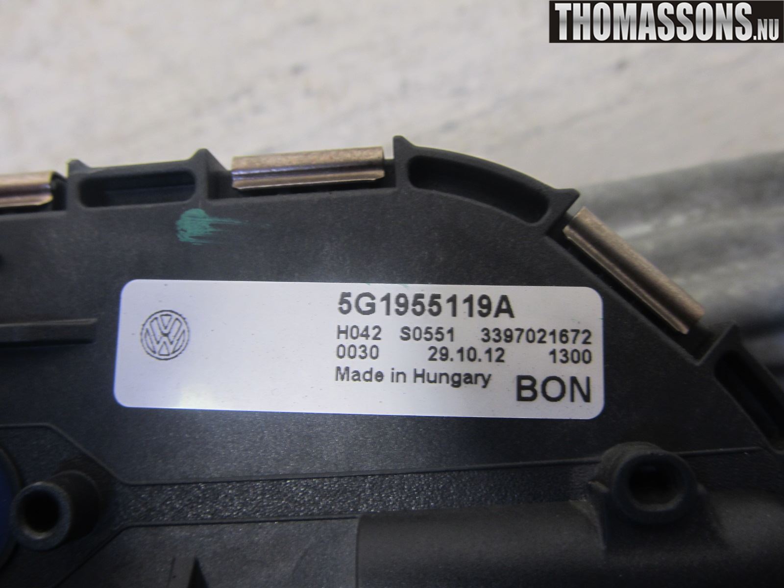 Volkswagen VW GOLF / E-GOLF VII 13-20 Torkarmotor Vindruta