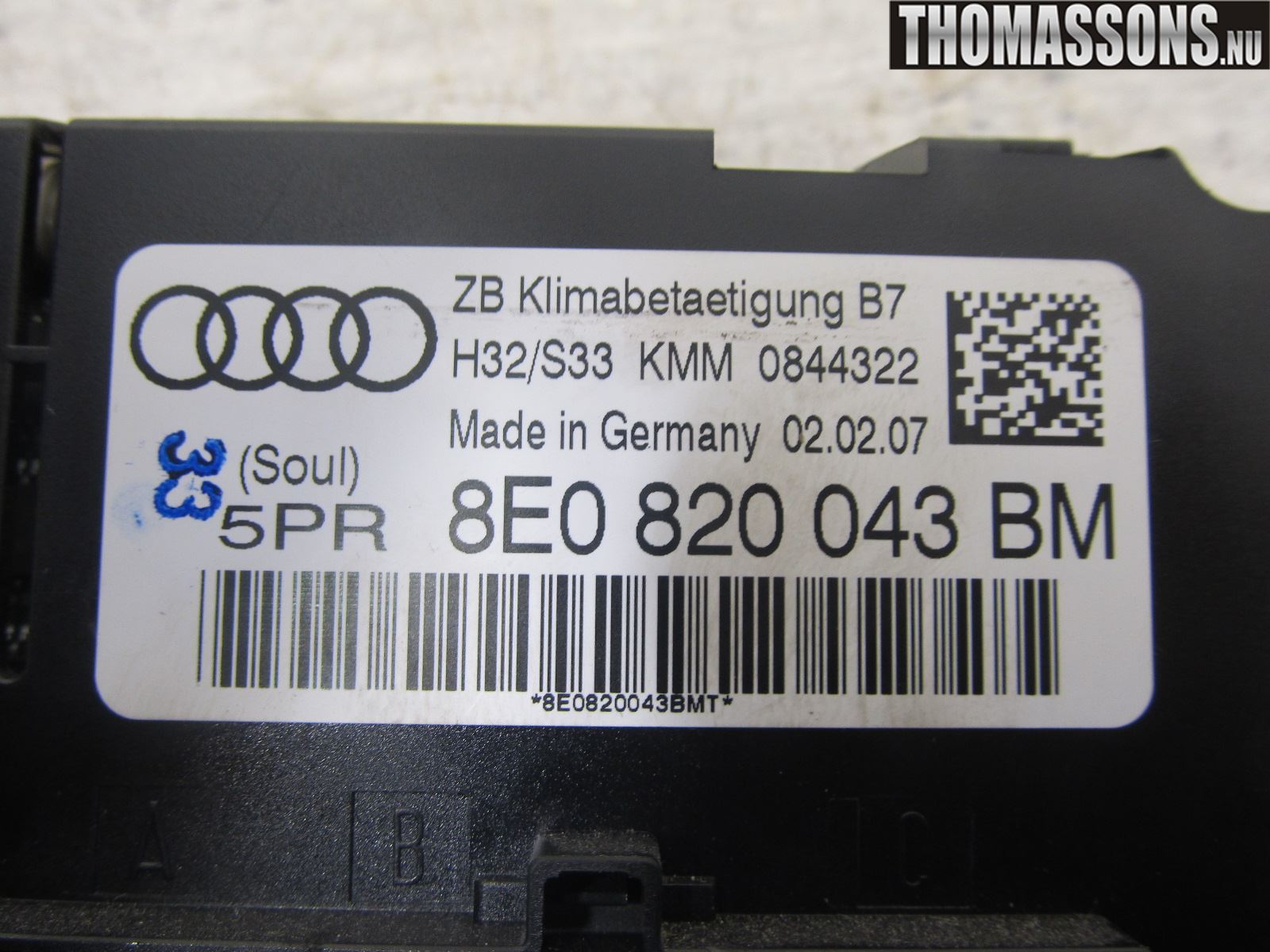 Audi A4/S4 05-07 Ac Styrenhet Ac Manöveren