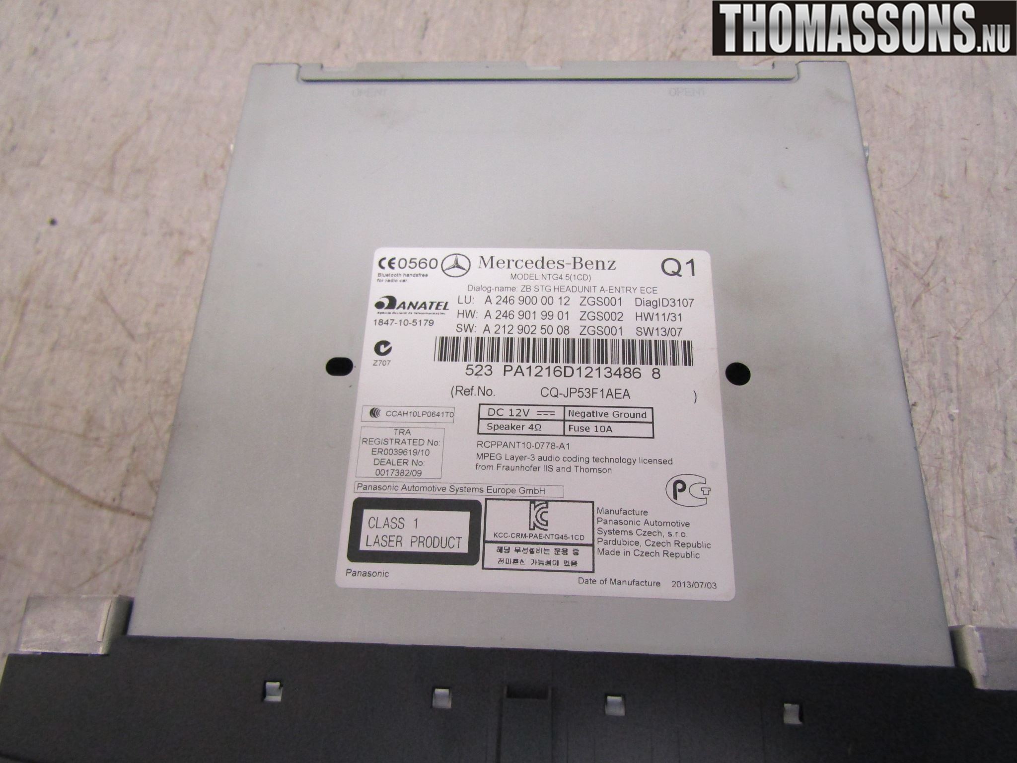 Mercedes-Benz MB E-KLASS (W212) 09-16 Cd Radio - Multimediapanel