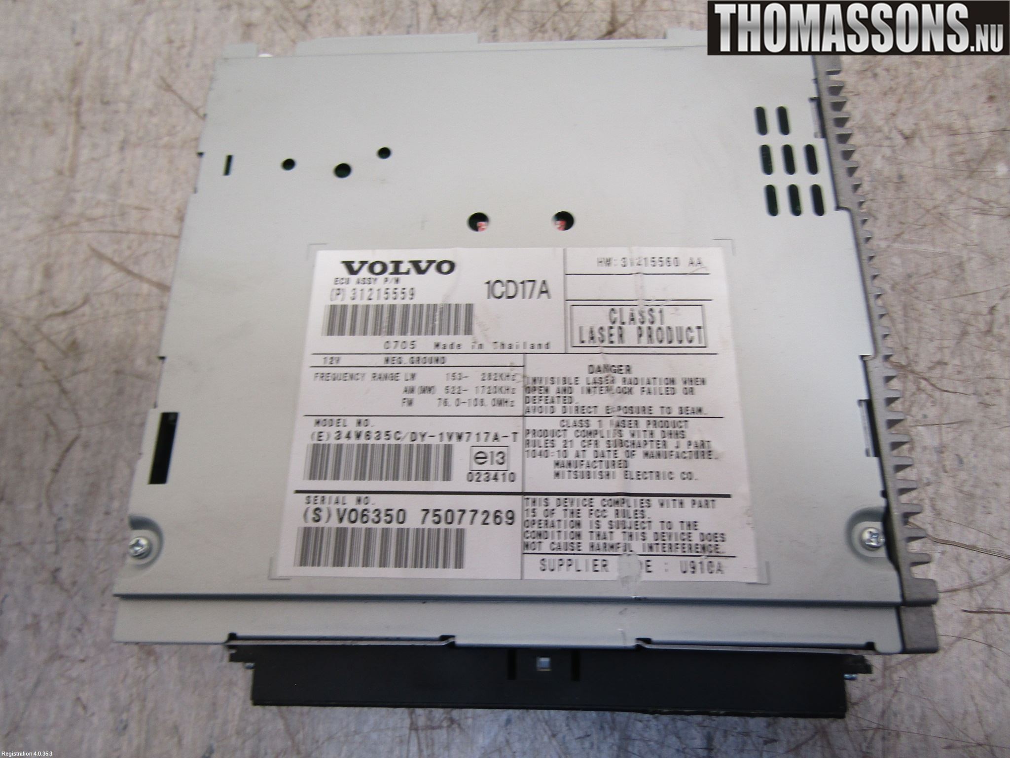 Volvo C30 07-10 Cd Radio - Multimediapanel