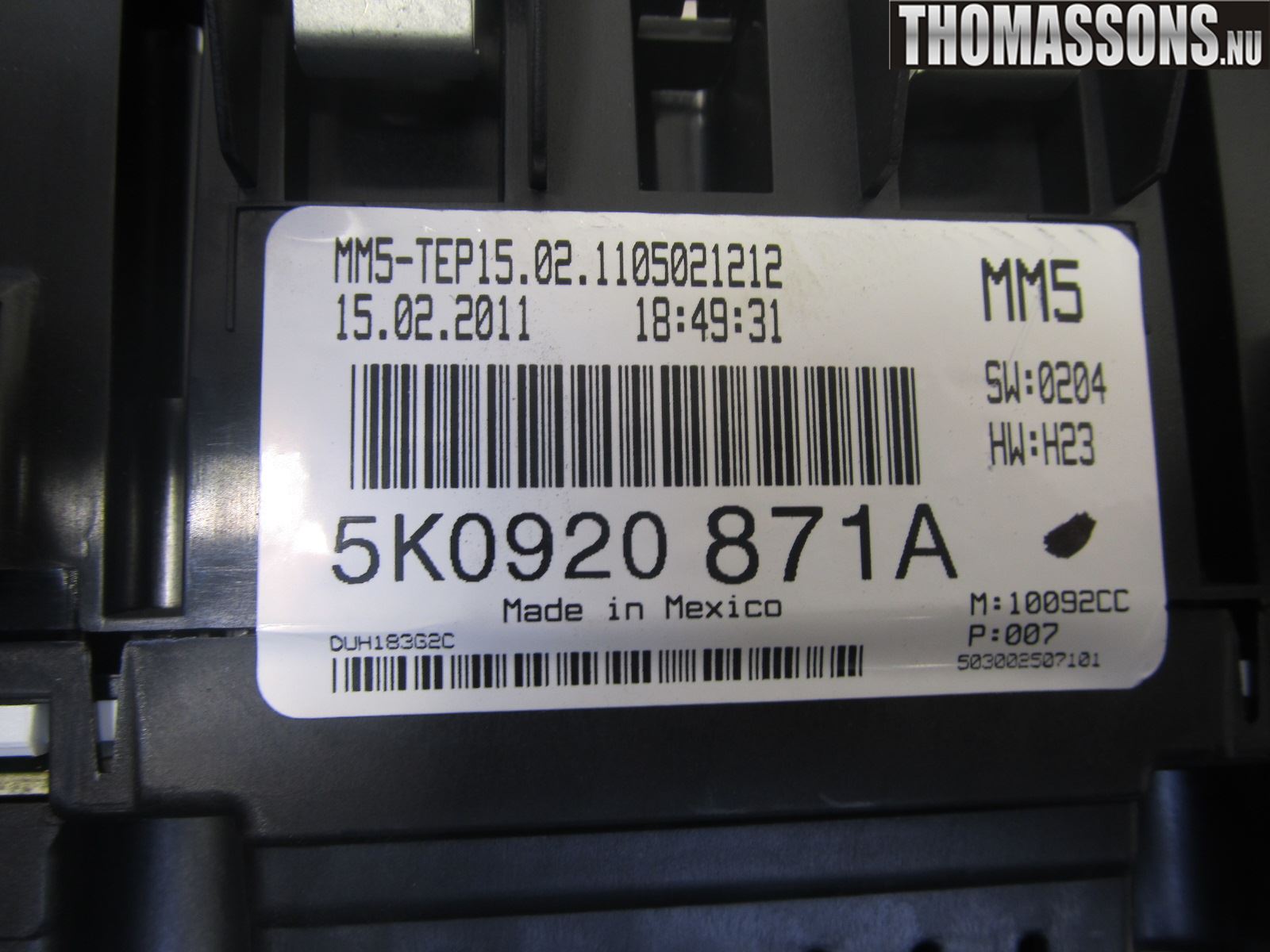 Volkswagen VW GOLF VI 09-13 Instrument Komb