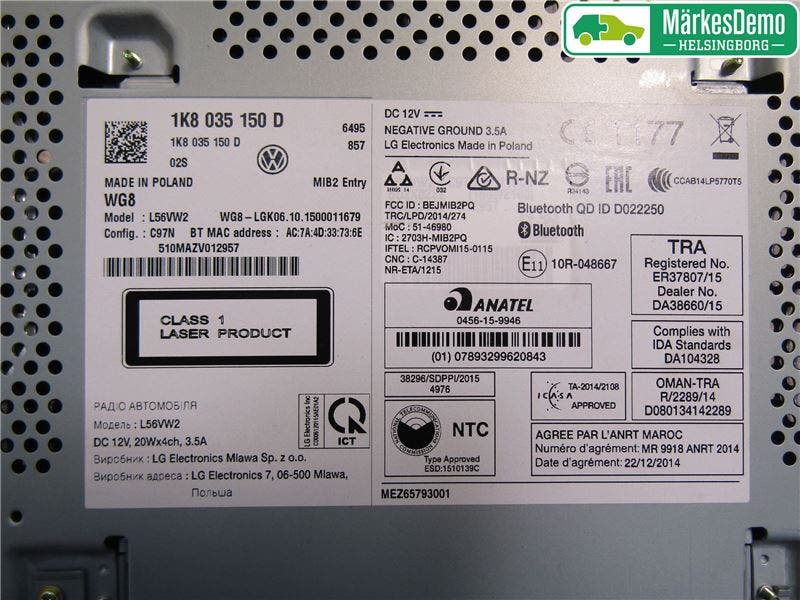 Volkswagen VW CADDY 16-20 Cd Radio - Multimediapanel