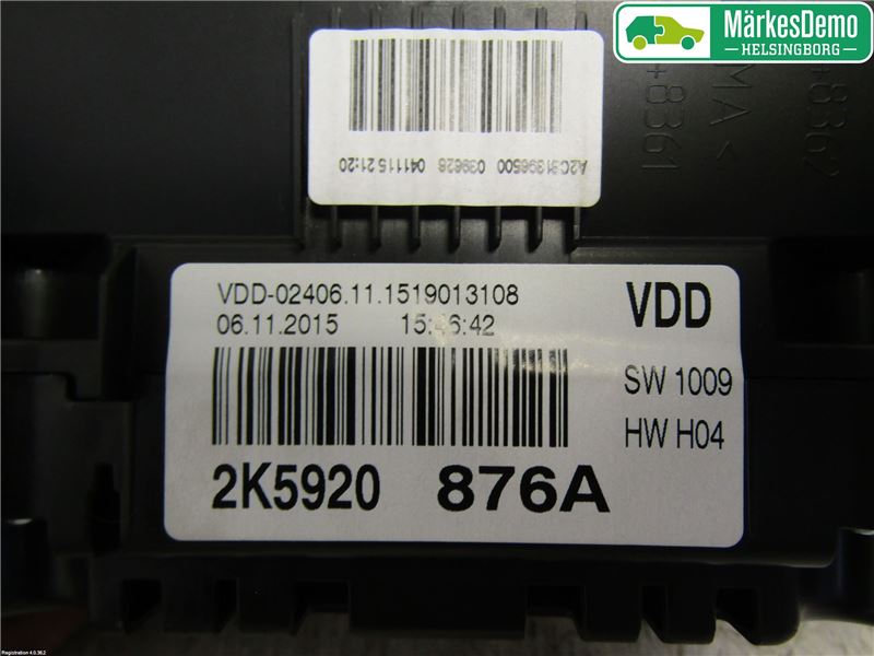 Volkswagen VW CADDY 16-20 Instrument Komb