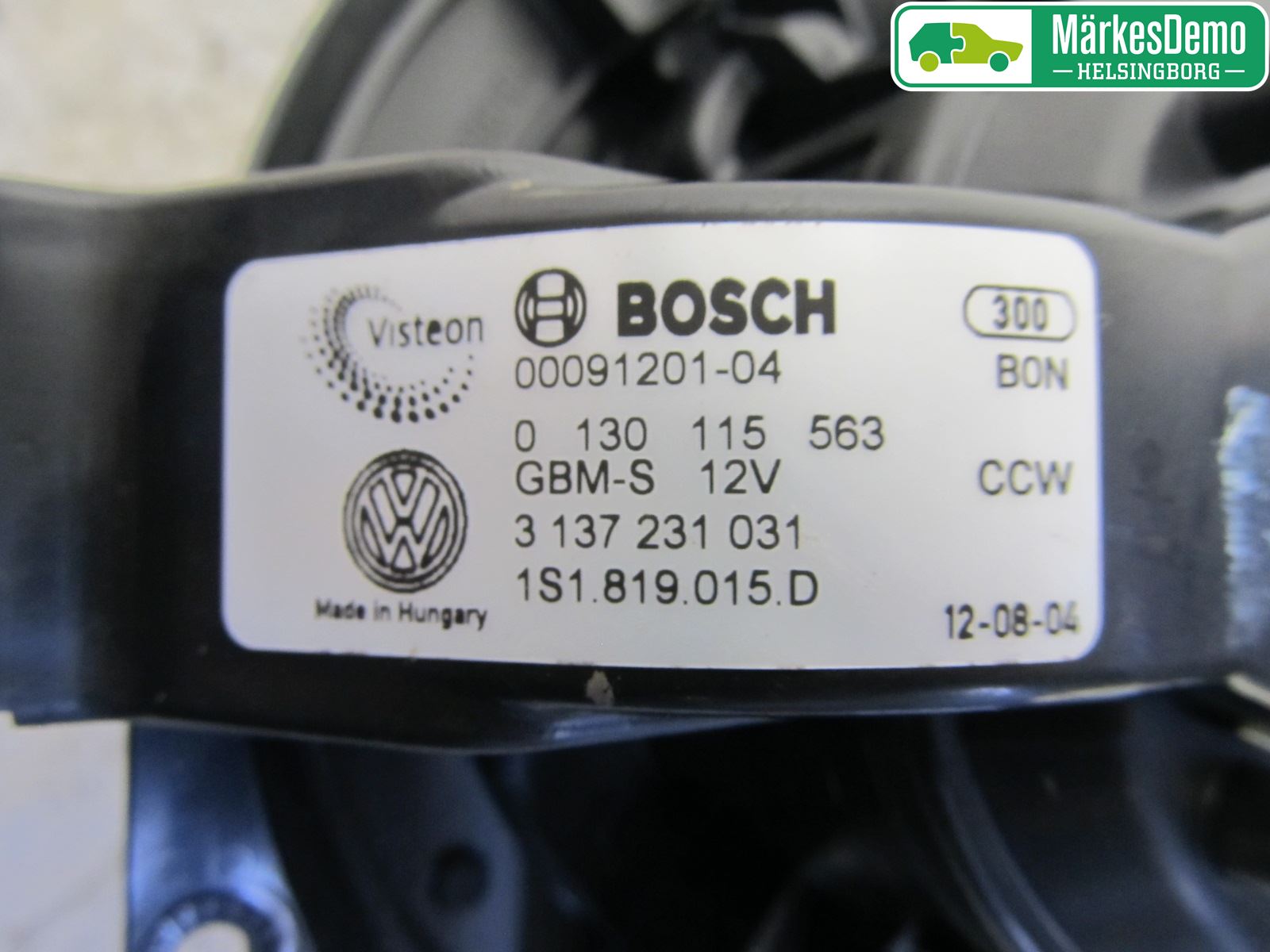 Volkswagen VW UP! / E-UP! Värmefläkt