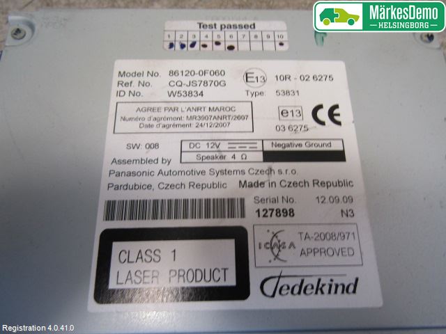 Toyota VERSO 09-18 Cd Radio - Multimediapanel