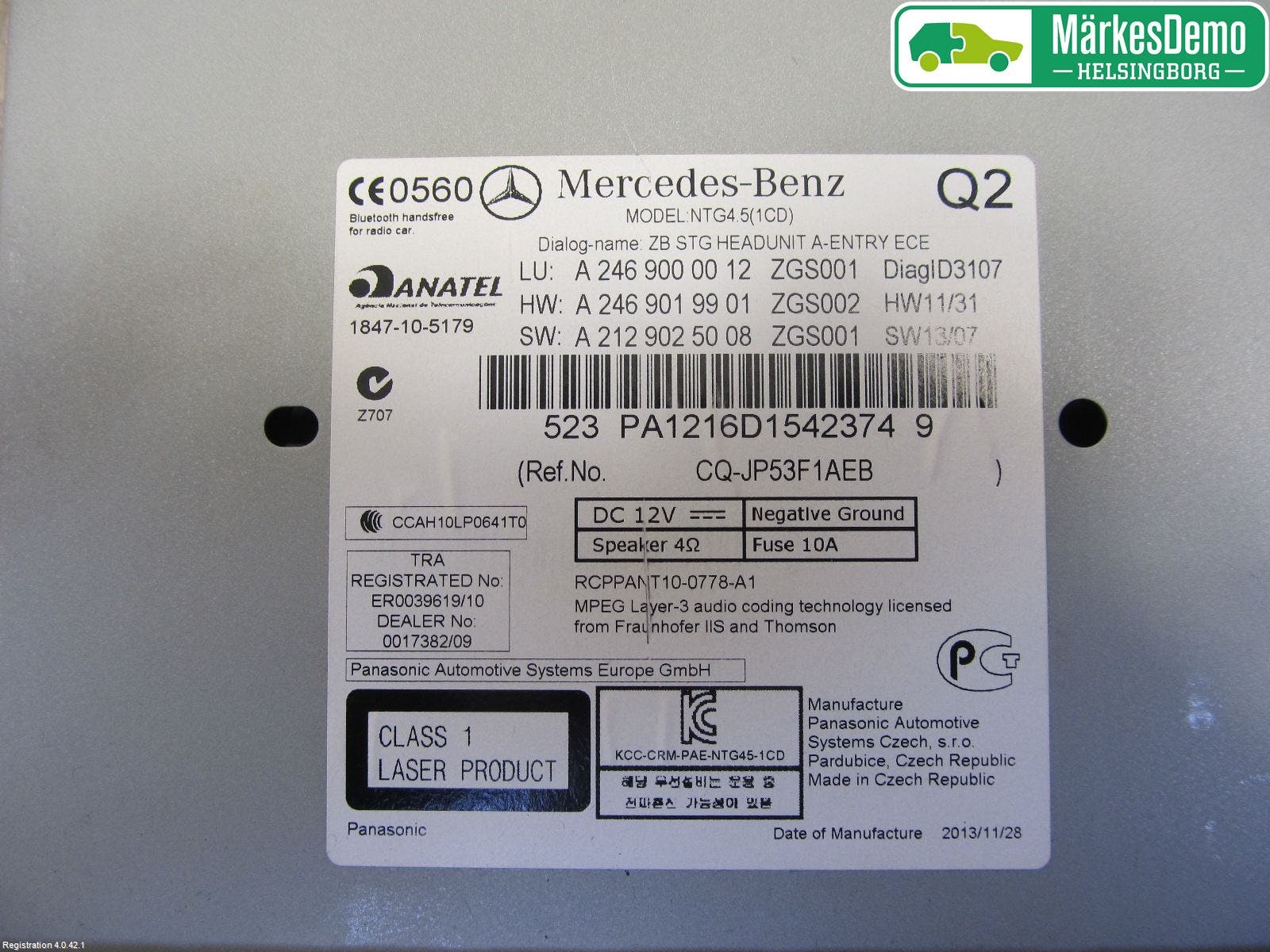 Mercedes-Benz MB A-KLASS (W176) 13-18 Cd Radio - Multimediapanel