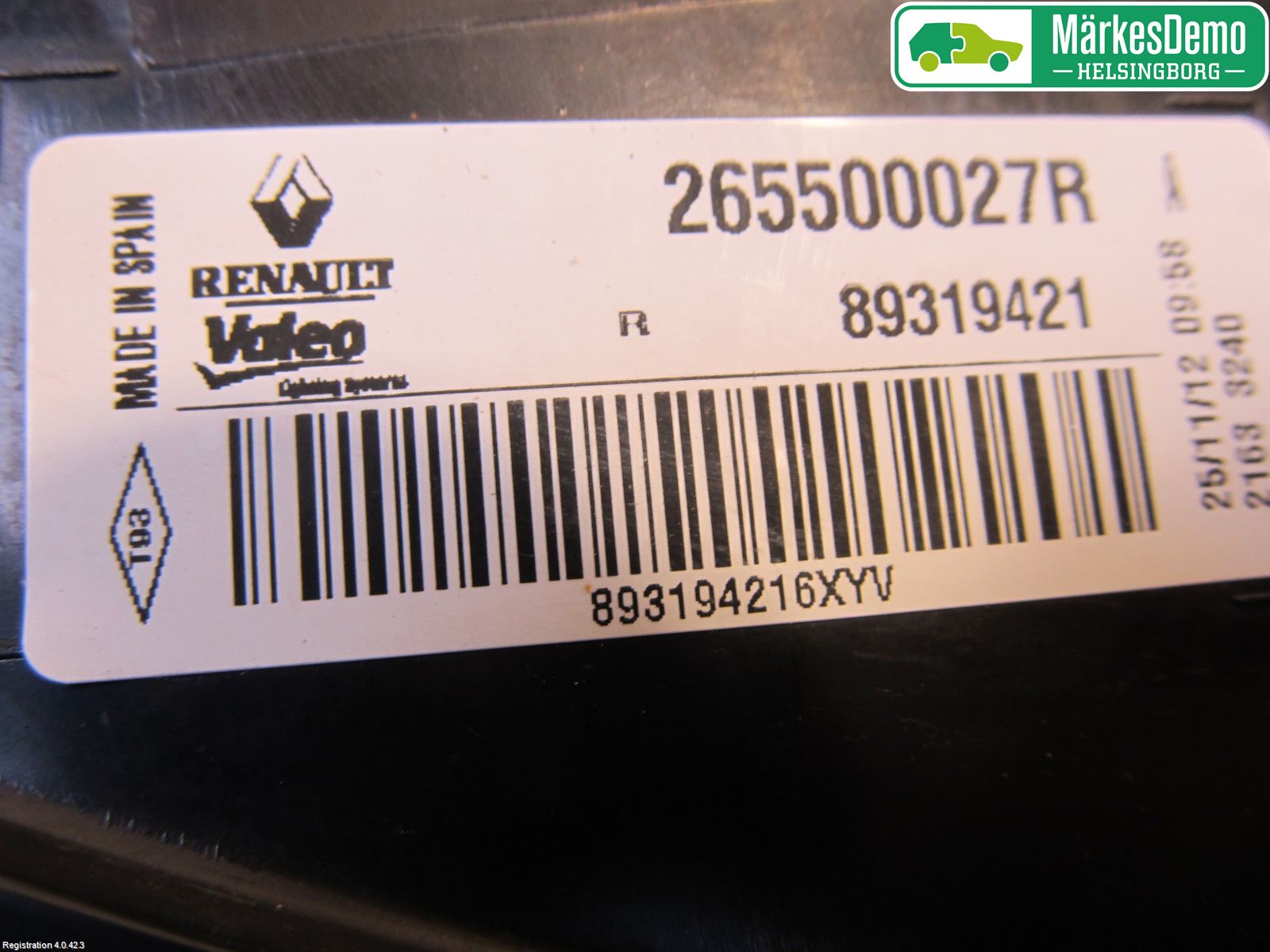 Renault MEGANE III 09-15 Bakljus Lucka Hö