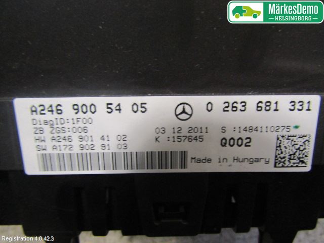 Mercedes-Benz MB B-KLASS (W246/W242) 12-19 Instrument Komb