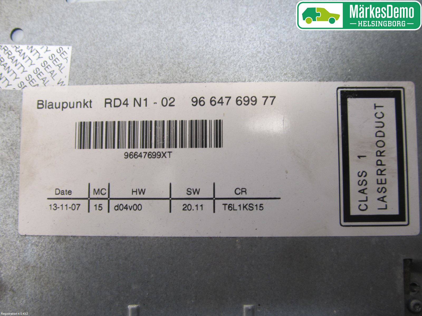 Peugeot 307     05-08 Cd Radio - Multimediapanel