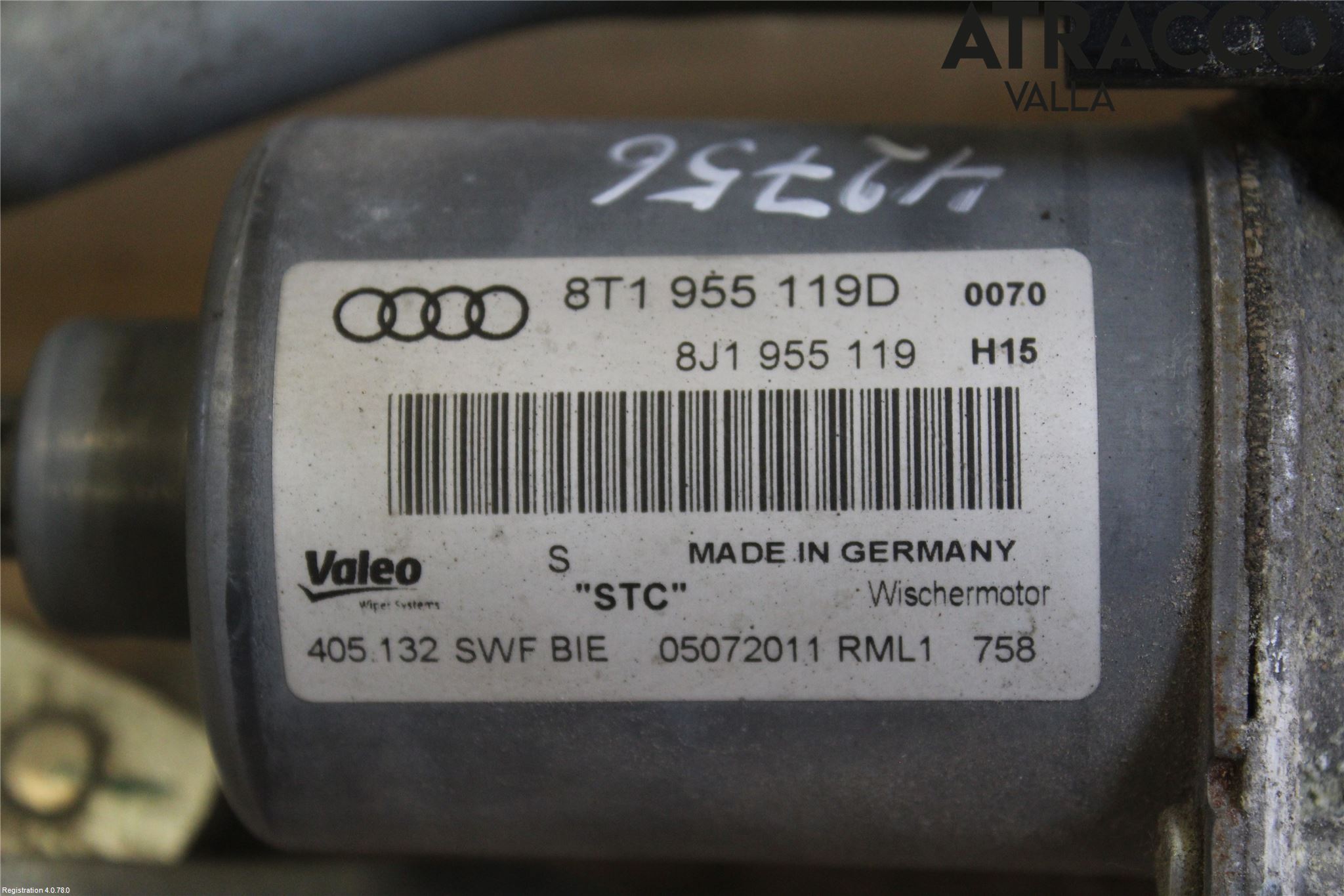 Audi A5 07-16 Torkarmekanism Vindruta