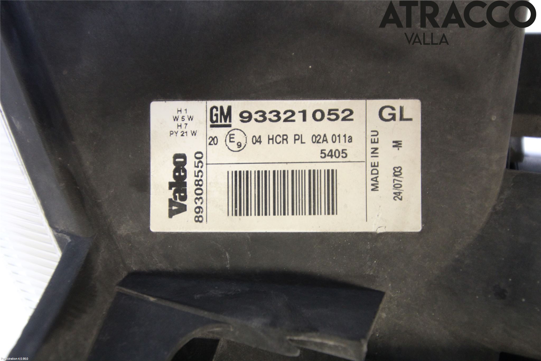 Opel MERIVA A   03-10 Strålkastare Vänster