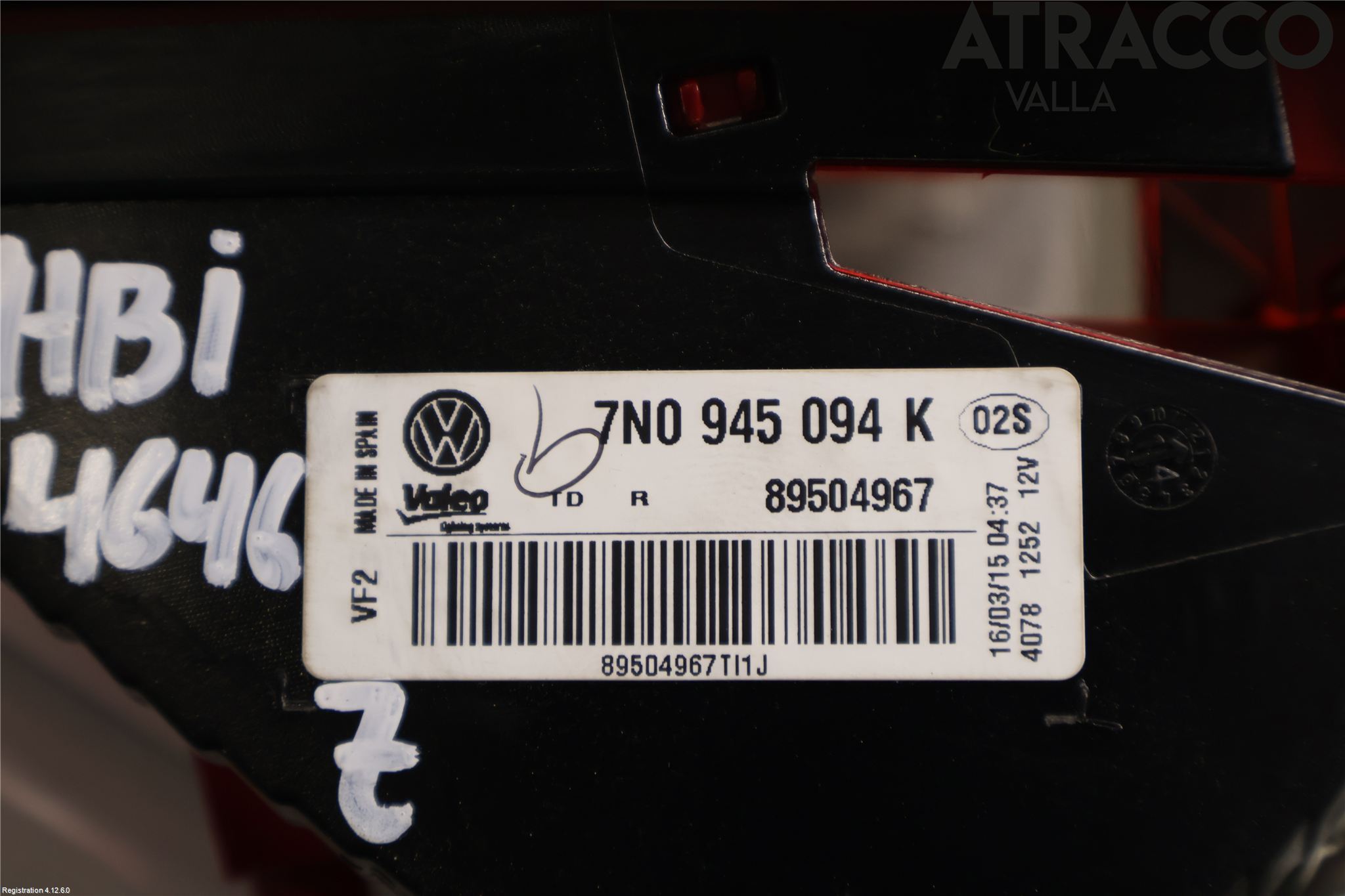 Volkswagen VW SHARAN 11- Bakljus Lucka Hö