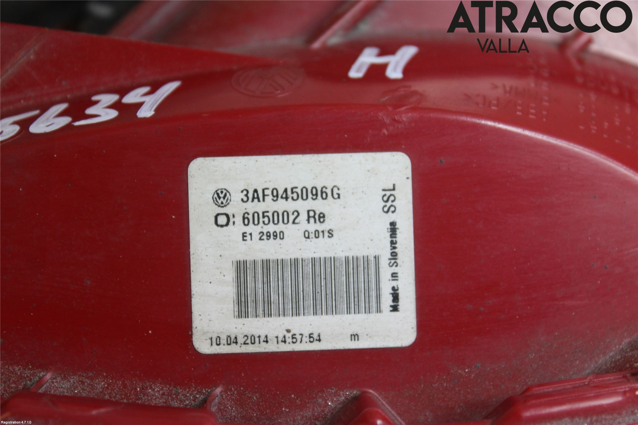 Volkswagen VW PASSAT 11-14 Bakljus Höger