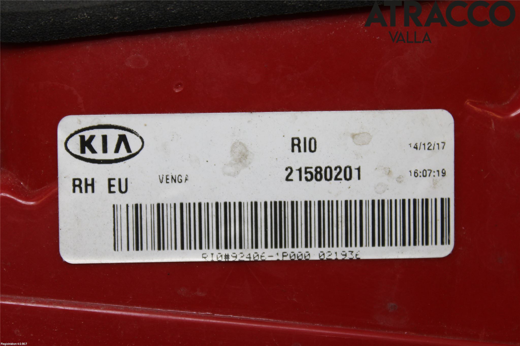 Kia VENGA 10-19 Bakljus Lucka Hö