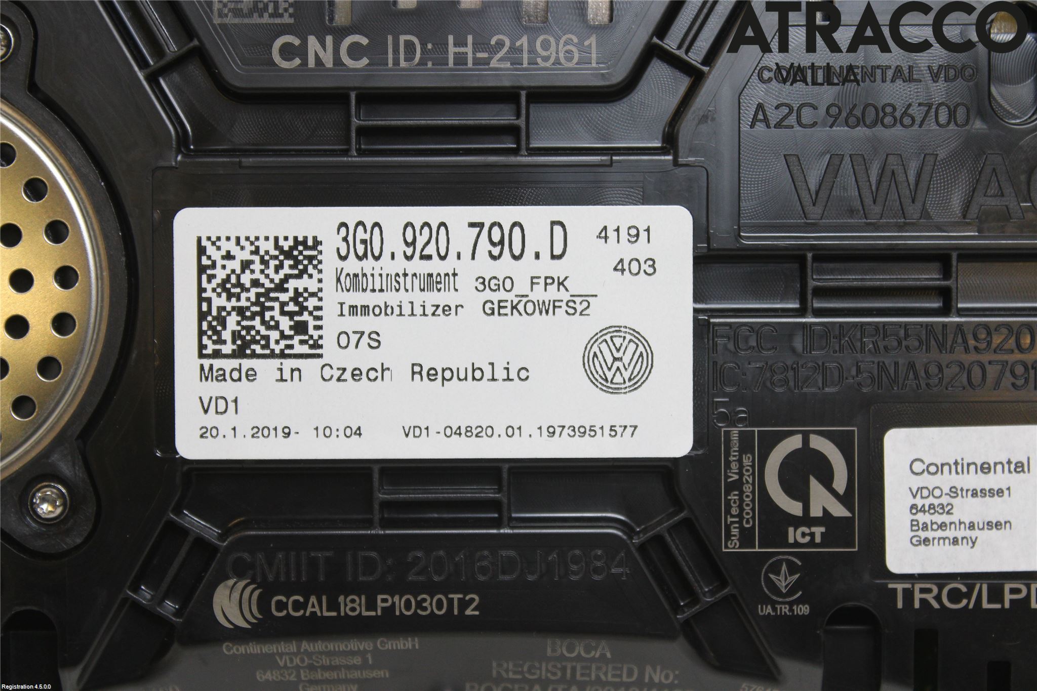 Volkswagen VW PASSAT 15-19 Instrument Komb