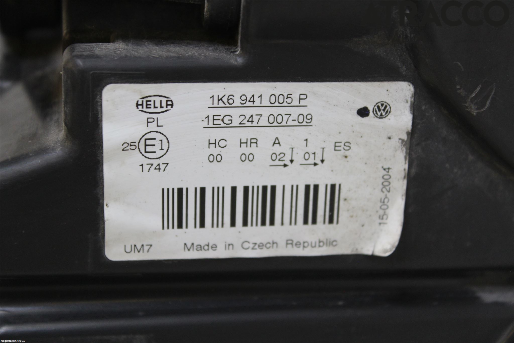 Volkswagen VW GOLF V 04-09 Strålkastare Vänster