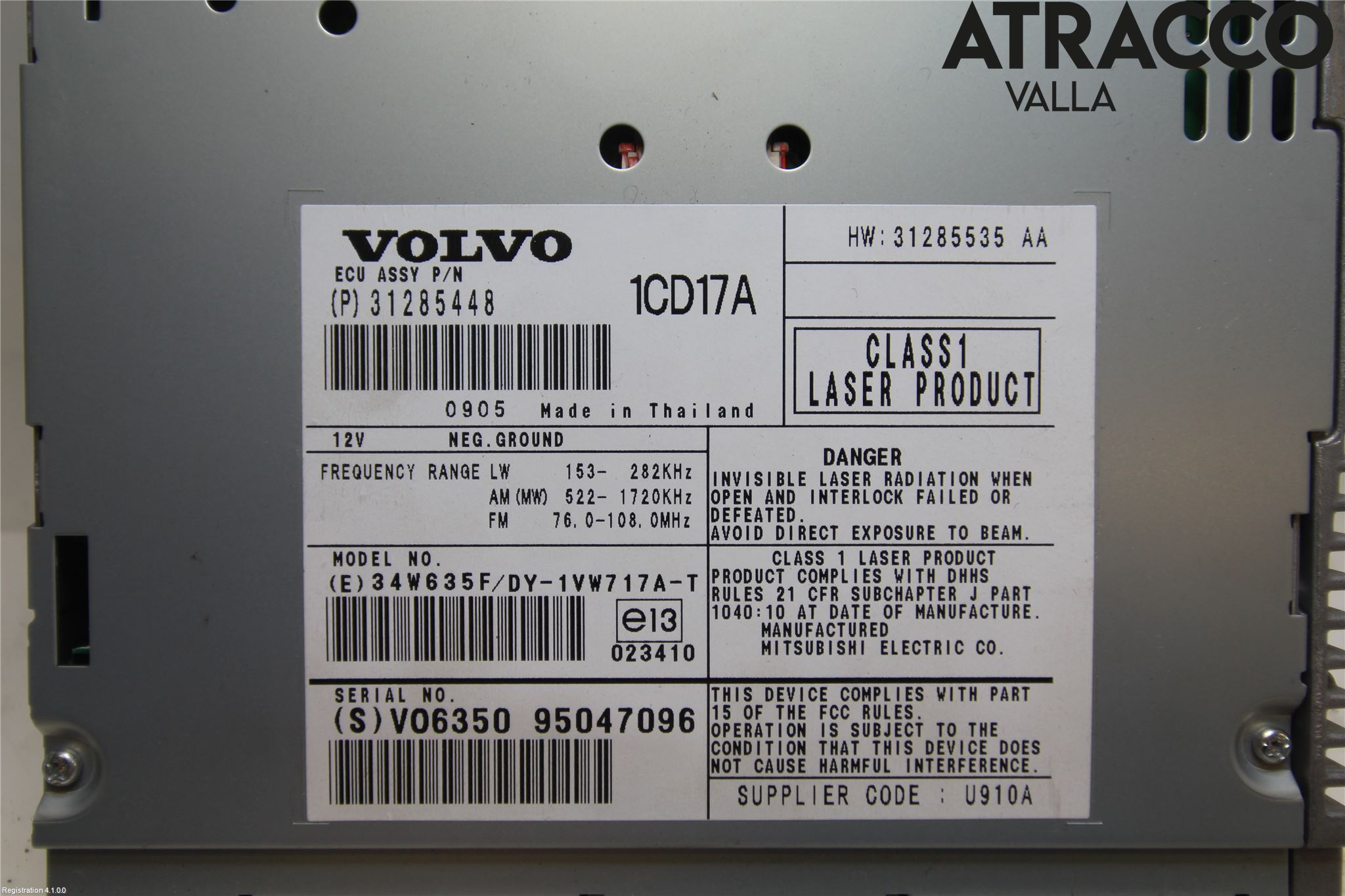 Volvo V50 08-12 Cd Radio - Multimediapanel