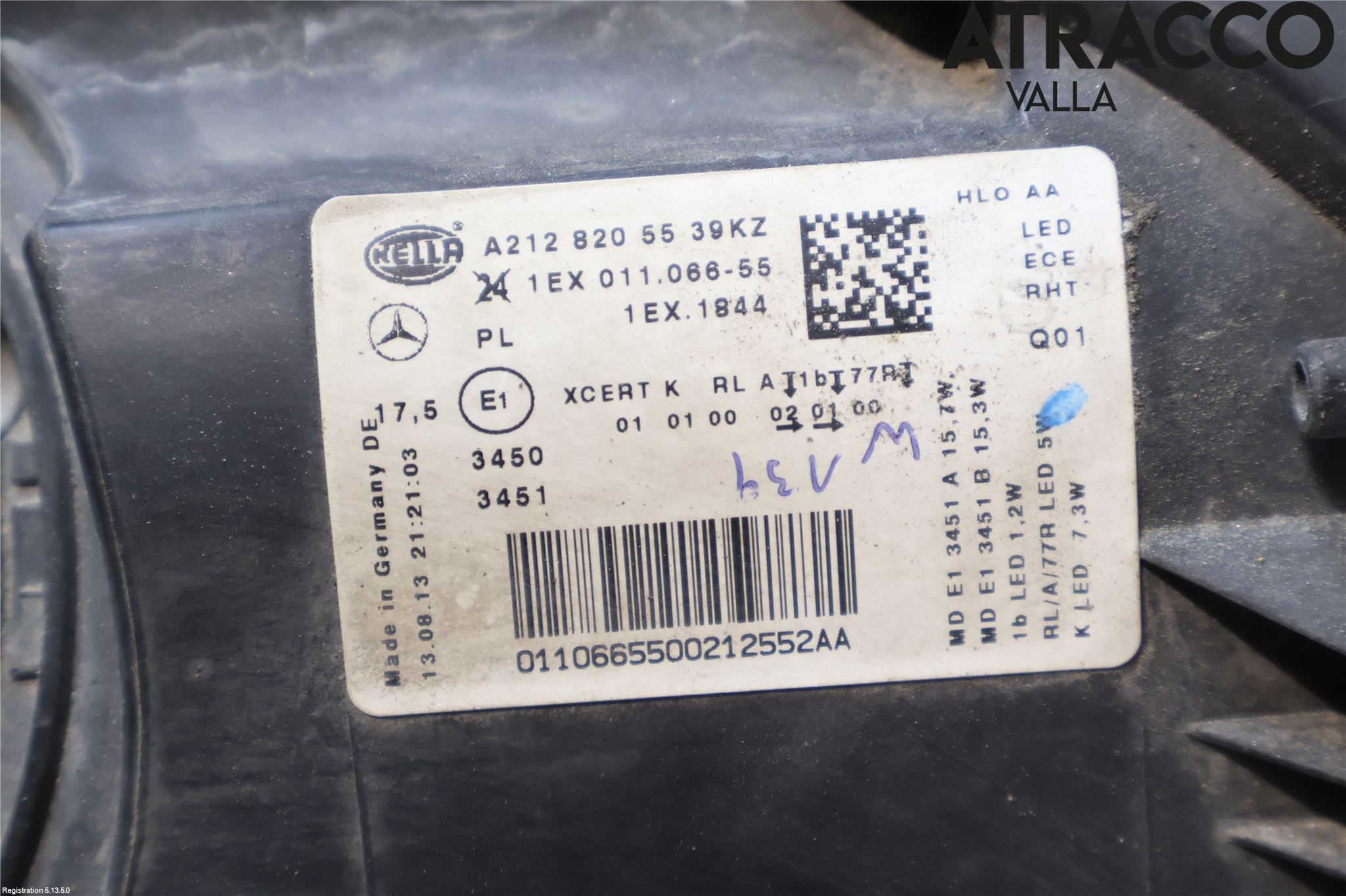 Mercedes-Benz MB E-KLASS (W212) 09-16 Strålkastare Vänster