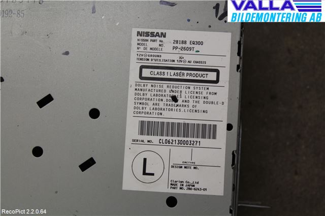 Nissan X-TRAIL     01-07 Cd Radio - Multimediapanel