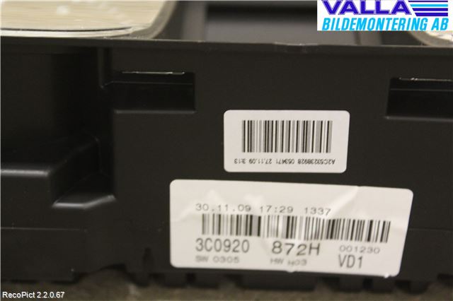 Volkswagen VW PASSAT 05-11 Instrument Komb