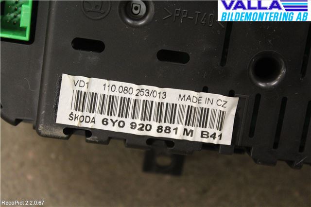 Skoda FABIA 99-07 Instrument Komb
