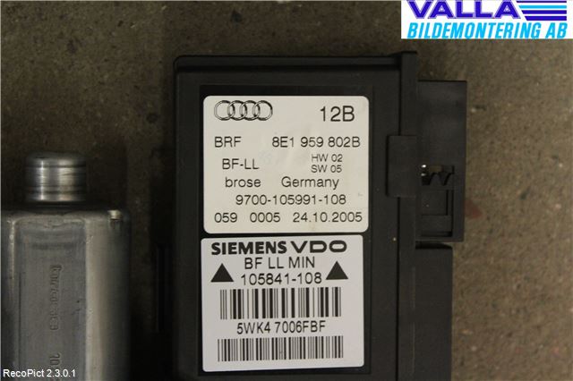 Audi A4/S4 05-07 Fönsterhissmotor