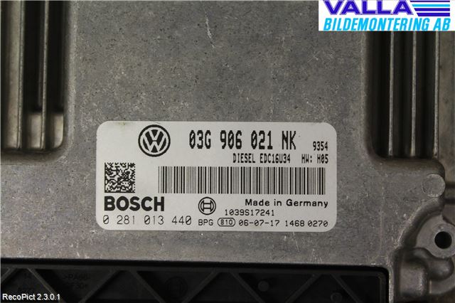 Volkswagen VW PASSAT 05-11 Styrenhet Inspump Diesel