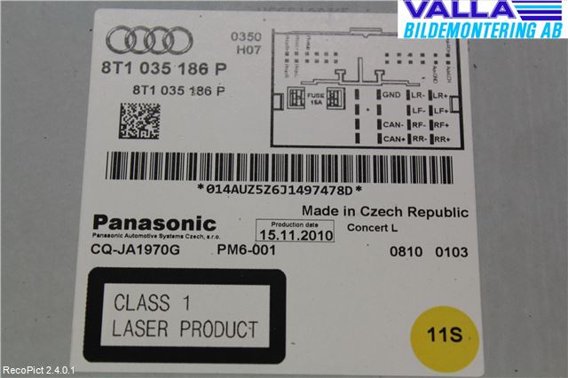 Audi A5 07-16 Cd Radio - Multimediapanel