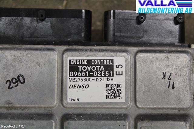 Toyota AURIS 07-09 Styrenhet Insprut Bensin