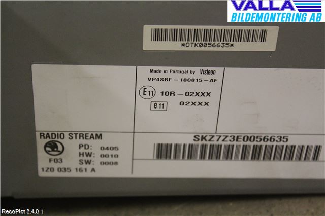 Skoda OCTAVIA (1Z) 05-13 Cd Radio - Multimediapanel