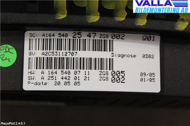 Mercedes-Benz MB ML (W164) 05-11 Instrument Komb