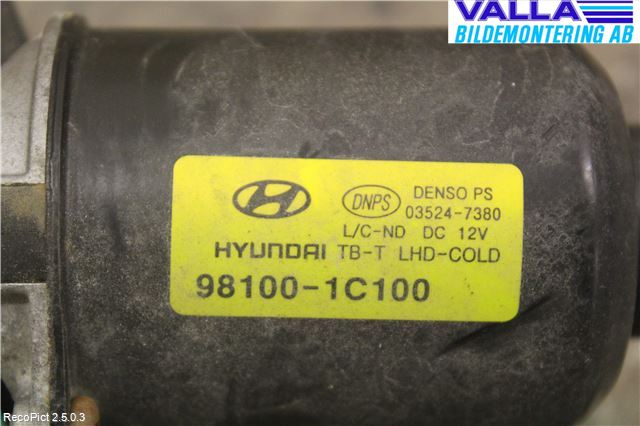 Hyundai GETZ Torkarmotor Vindruta