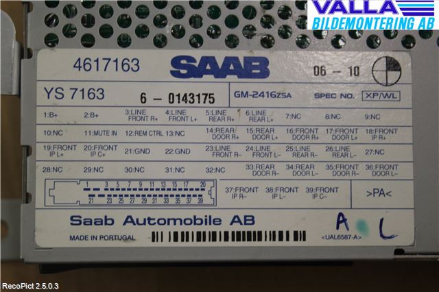 Saab 9-5     06-10 Radio-Stereo Förstärkare