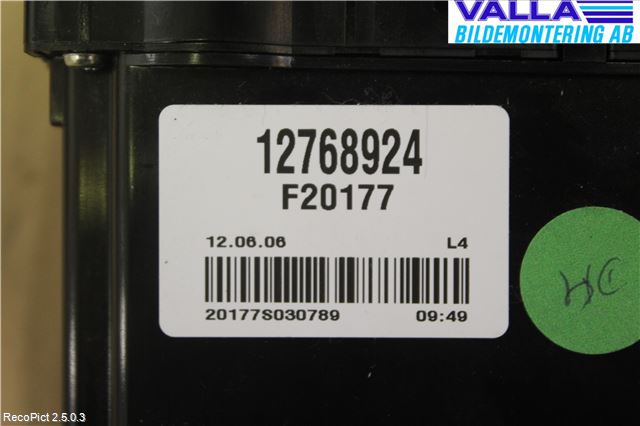 Saab 9-5     06-10 Ac Styrenhet Ac Manöveren