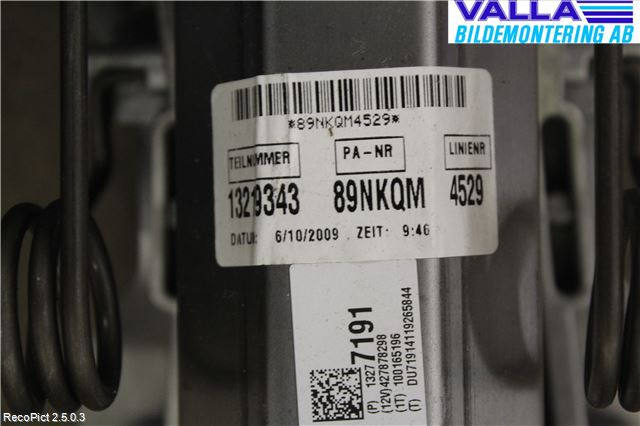 Opel INSIGNIA 09-16 Rattaxelagg Justerbart