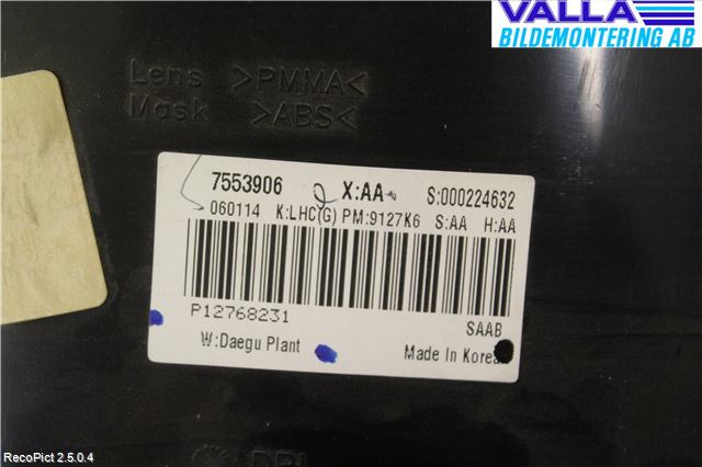 Saab 9-3 VER 2 Instrument Komb