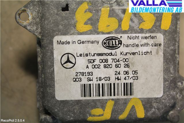 Mercedes-Benz MB R-KLASS (W251) 05-13 Styrenhet Strålkastare