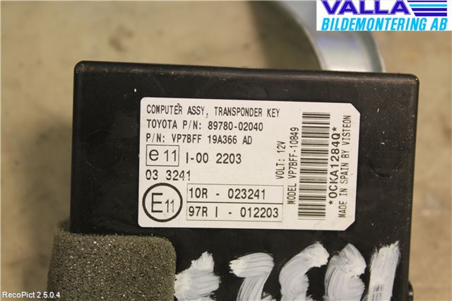 Toyota AURIS 07-09 Styrenhet Övrigt