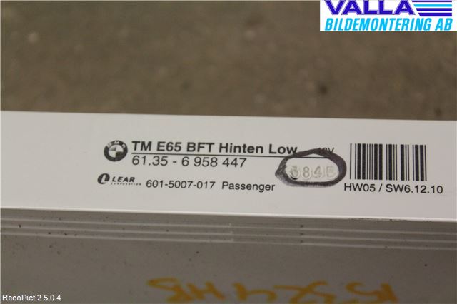 BMW 7 E65/66    00-08 Styrenhet Dörr