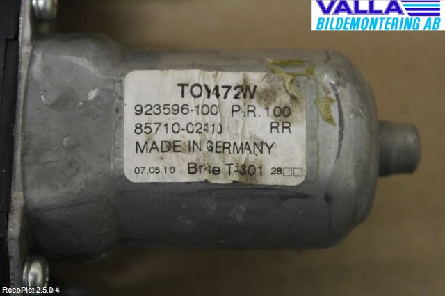 Toyota AURIS 10-12 Fönsterhissmekanism